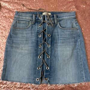 L’AGENCE JEANS SKIRT 24 COTTON BLEND BLUE COLOR  LACE UP FRONT, Trend, Chic